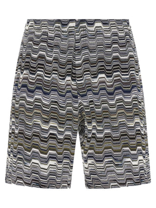 Bicolor Cotton Bermuda Shorts
