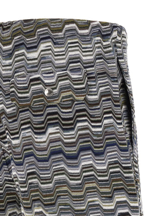 Bicolor Cotton Bermuda Shorts