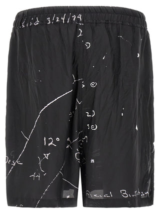 Bicolor Viscose Bermuda Shorts
