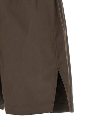 Brown Cotton Bermuda Shorts