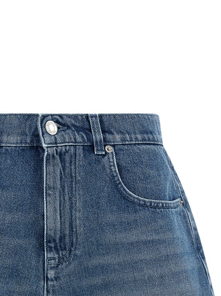 Blue Cotton Bermuda Shorts