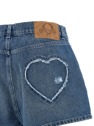 Blue Cotton Bermuda Shorts