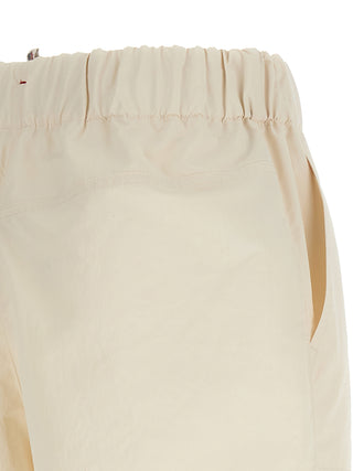 White Polyester Bermuda Shorts