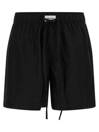 Black Cotton Bermuda Shorts
