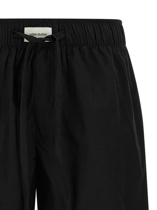 Black Cotton Bermuda Shorts