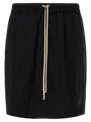 Black Cotton Bermuda Shorts