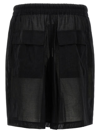 Black Cotton Bermuda Shorts