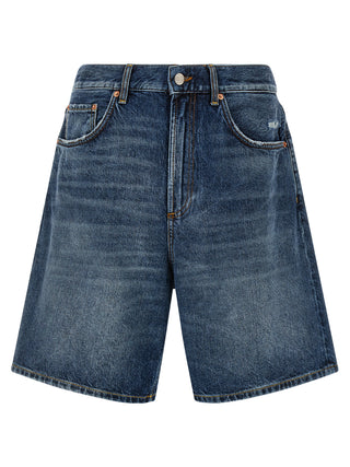 Blue Cotton Bermuda Shorts