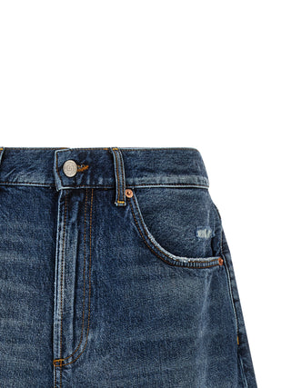 Blue Cotton Bermuda Shorts