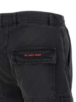 Black Cotton Bermuda Shorts