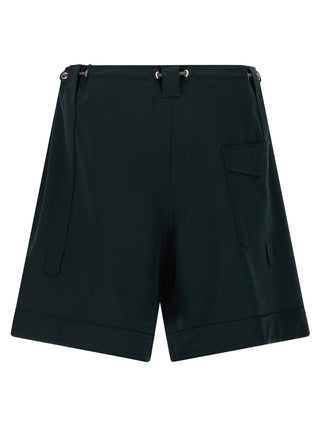 Bicolor Virgin Wool Bermuda Shorts
