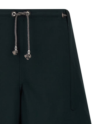 Bicolor Virgin Wool Bermuda Shorts