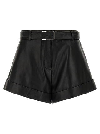 Black Lamb Leather Bermuda Shorts