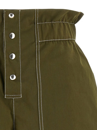 Bicolor Cotton Bermuda Shorts