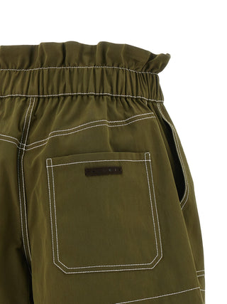 Bicolor Cotton Bermuda Shorts