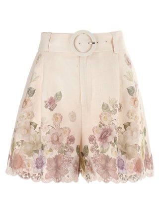 Multicolor Linen Bermuda Shorts