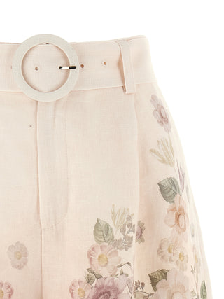 Multicolor Linen Bermuda Shorts
