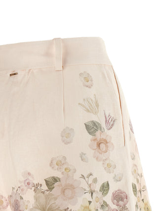 Multicolor Linen Bermuda Shorts