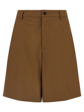 Brown Cotton Bermuda Shorts