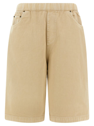 Beige Cotton Bermuda Shorts