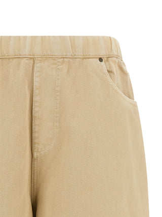Beige Cotton Bermuda Shorts