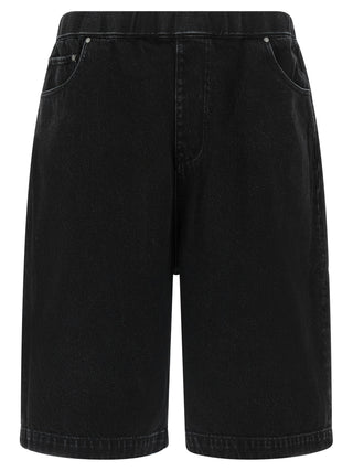 Black Cotton Bermuda Shorts