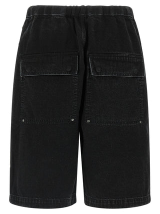 Black Cotton Bermuda Shorts