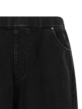 Black Cotton Bermuda Shorts