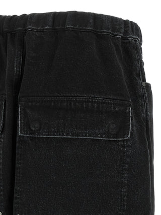 Black Cotton Bermuda Shorts