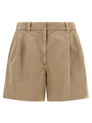 Beige Cotton Bermuda Shorts