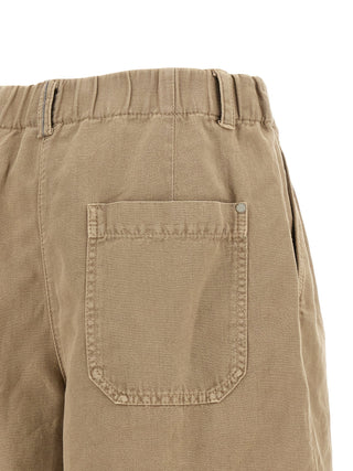 Beige Cotton Bermuda Shorts