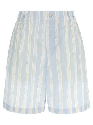 Blue Linen Bermuda Shorts