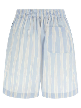 Blue Linen Bermuda Shorts
