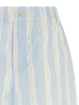Blue Linen Bermuda Shorts
