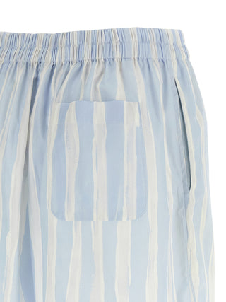 Blue Linen Bermuda Shorts