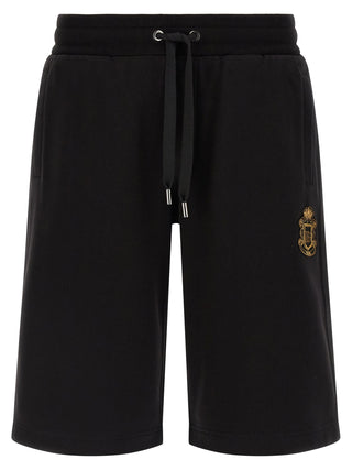 Black Cotton Bermuda Shorts