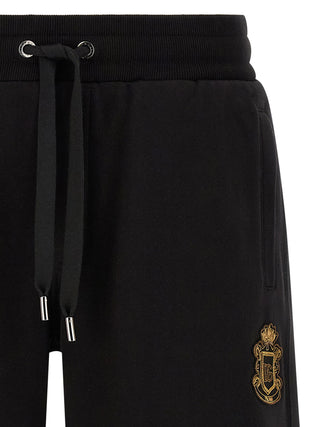Black Cotton Bermuda Shorts