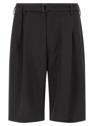 Black Polyester Bermuda Shorts