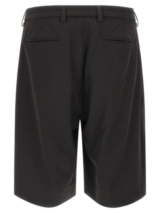 Black Polyester Bermuda Shorts
