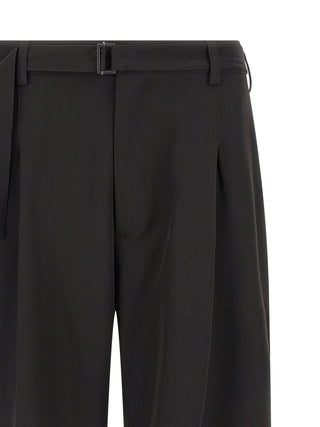 Black Polyester Bermuda Shorts
