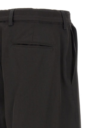 Black Polyester Bermuda Shorts