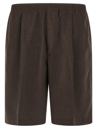 Brown Polyester Bermuda Shorts
