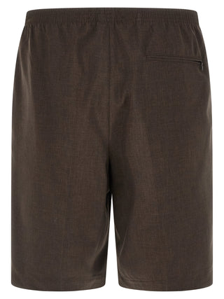 Brown Polyester Bermuda Shorts