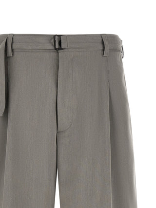 Gray Polyester Bermuda Shorts
