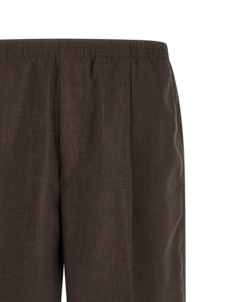Brown Polyester Bermuda Shorts