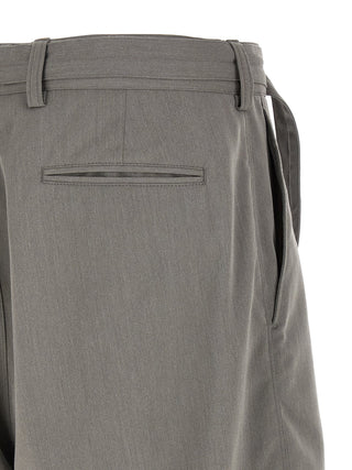 Gray Polyester Bermuda Shorts