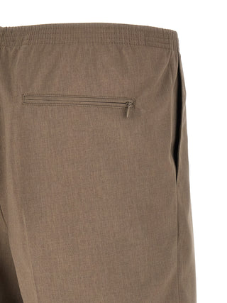 Brown Polyester Bermuda Shorts