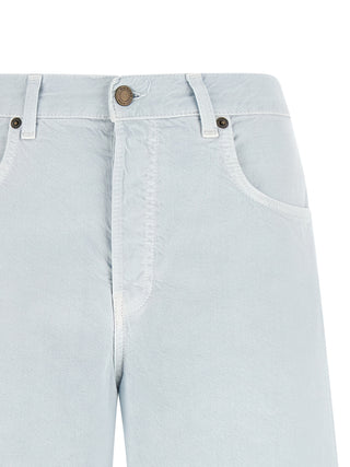 Blue Cotton Bermuda Shorts