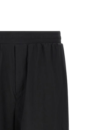 Black Polyester Bermuda Shorts
