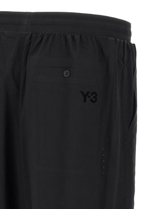 Black Polyester Bermuda Shorts